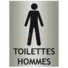 Panneau toilettes hommes finition métal