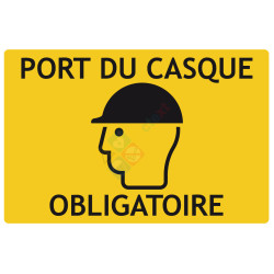 Panneau de chantier port du casque obligatoire