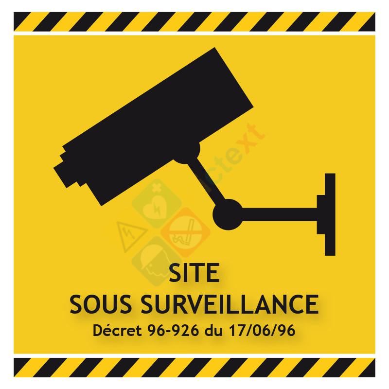 Panneau site sous surveillance vidéo