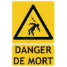 Panneau danger de mort picto-texto