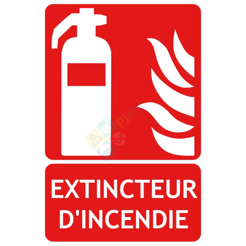 Panneau ISO 7010 Extincteur d'incendie horizontal