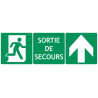 Panneau triptyque sortie secours devant