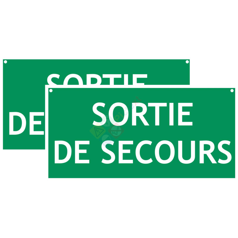 Panneau recto verso évacuation sortie de secours