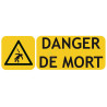 Panneau danger de mort picto-texto format paysage