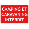 Panneau camping et caravaning interdit