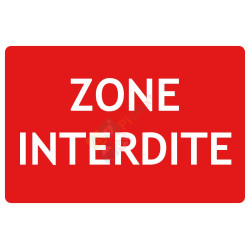 Panneau zone interdite