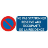 Panneau parking réservé aux résidents