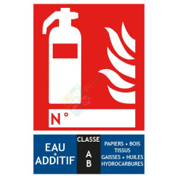 Panneau extincteur additif eau classe AB format vertical