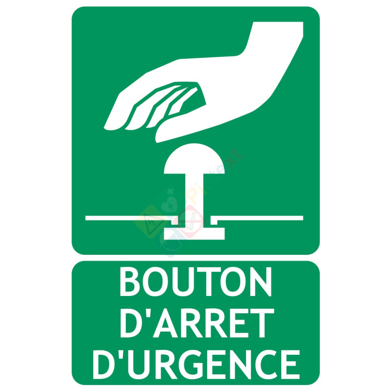 Panneau bouton d'arrêt d'urgence