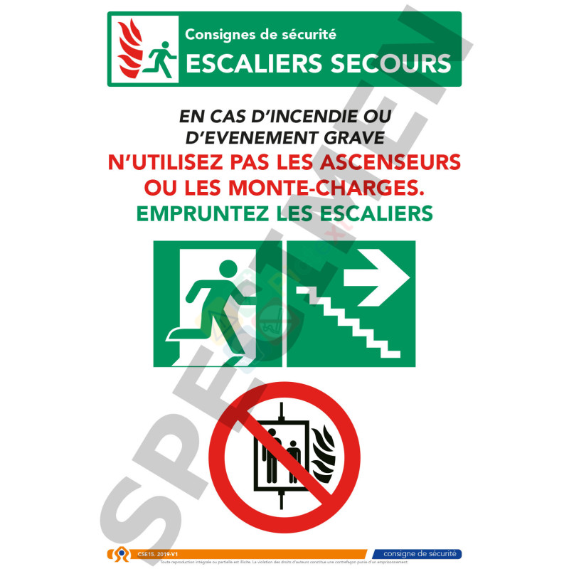 Escalier de secours droite ne pas prendre l'ascenseur