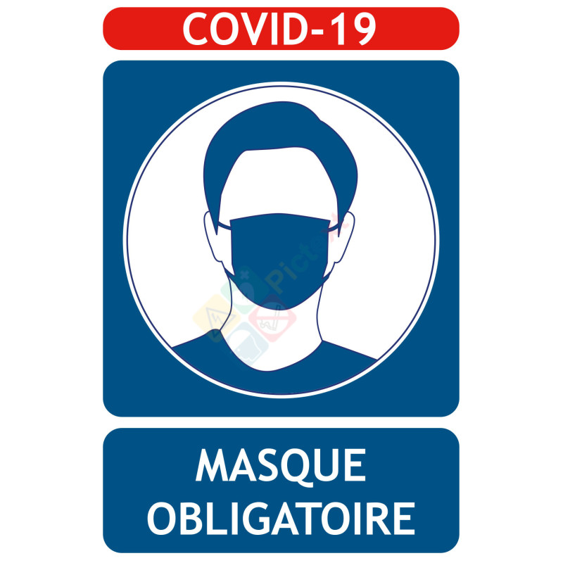 PANNEAU PORT DU MASQUE COVID 19 - OBLIGATION (E0752)