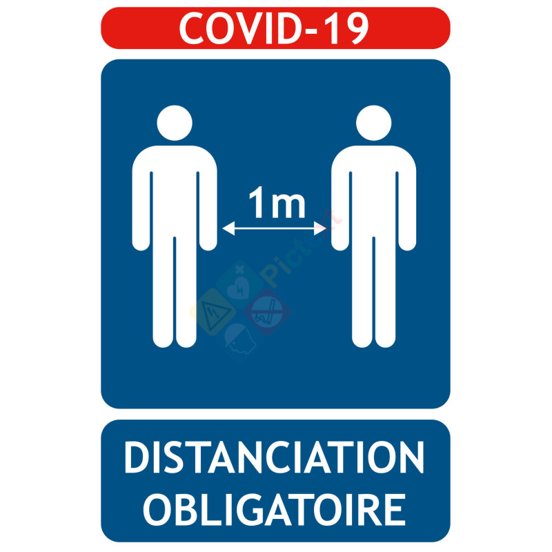 Panneaux COVID-19 distanciation 1M obligatoire