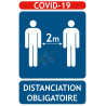 Panneaux COVID-19 distanciation 1M obligatoire