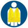 Pictogramme gilet jaune de sécurité , port obligatoire