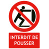 Panneau interdit de pousser format vertical