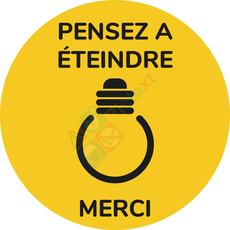 Sticker pensez à éteindre merci