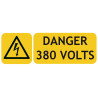 Panneau danger 380 volts picto-texto format paysage