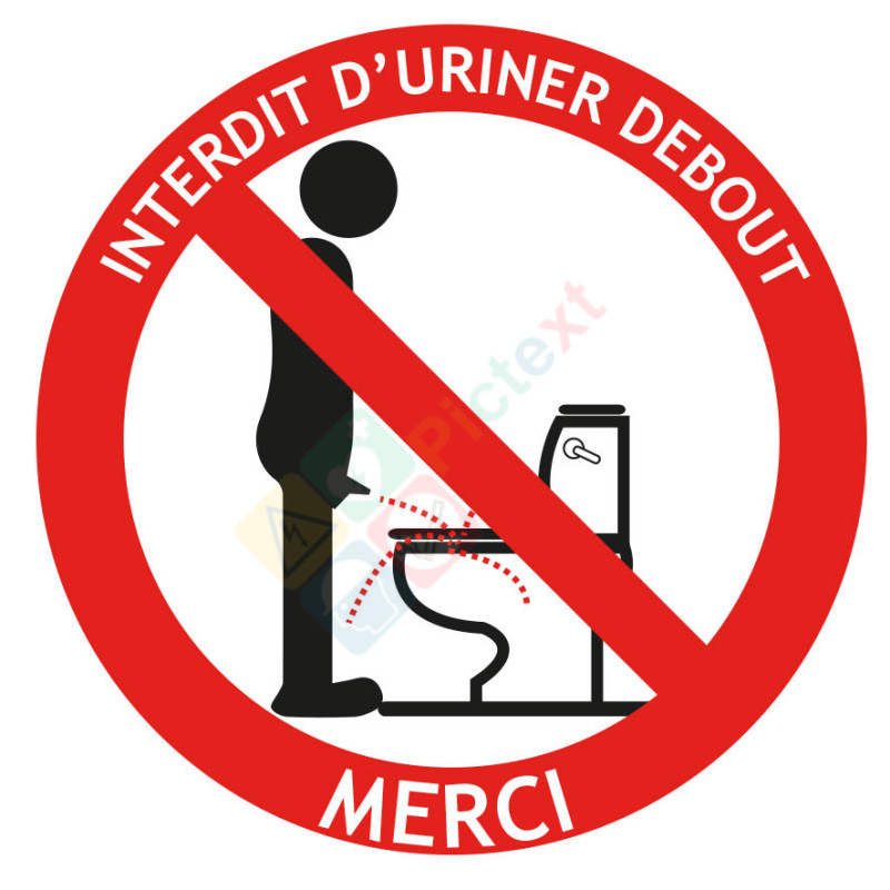 Picto interdit d'uriner debout