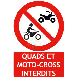 Panneaux quads et moto-cross interdits