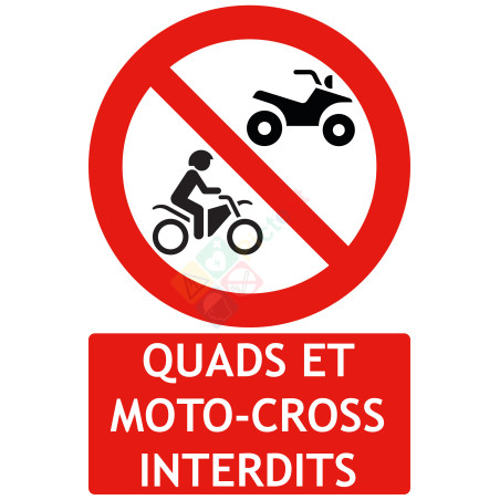 Panneaux quads et moto-cross interdits