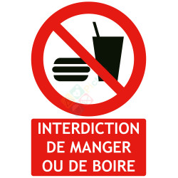 Panneaux interdiction de manger ou de boire ISO7010 (INT161)