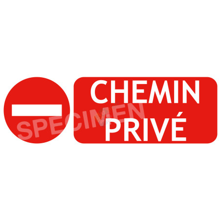 Panneau chemin privé sens interdit (DIV69)