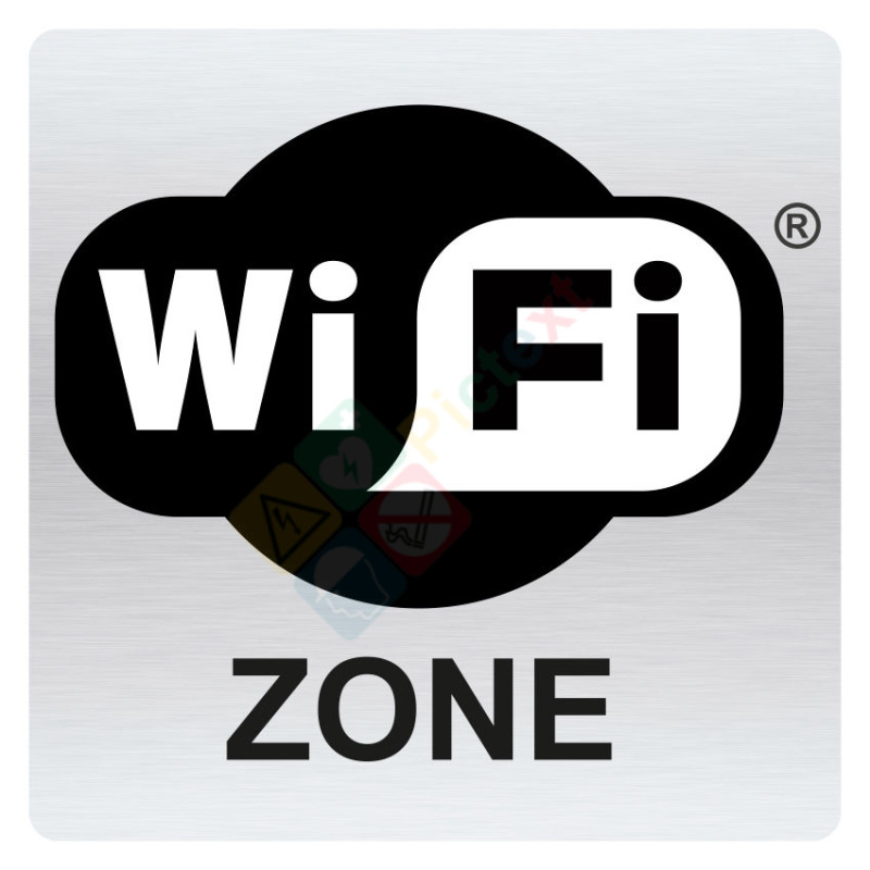 Pictogramme zone wifi ISO70001 métal