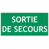 Panneau sortie de secours texto