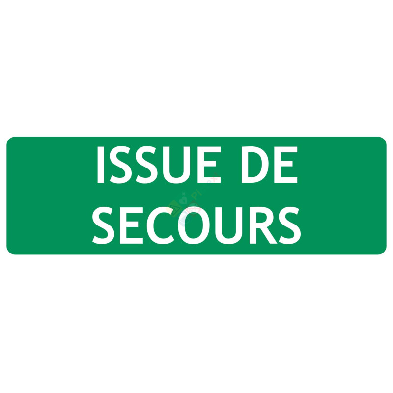 Panneau d'évacuation issue de secours texto