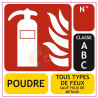 Panneau extincteur poudre classe ABC 100x100 mm