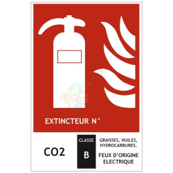 Panneau extincteur CO2 classe B 125x190 mm