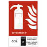 Panneau extincteur CO2 classe B 125x190 mm