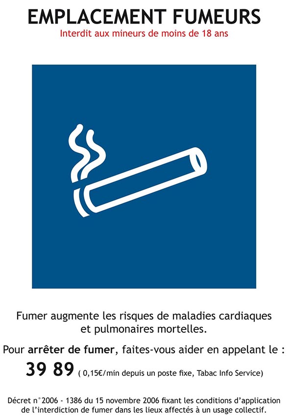 panneaux a4 non fumeur à imprimer